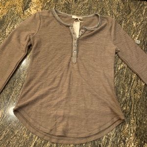 Brown quarter button up long sleeve shirt